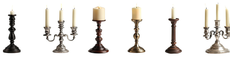Ornate candle holders with multiple styles