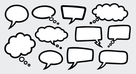 Obraz premium Blank speech bubbles and thought clouds ready for your creative text and dialogue