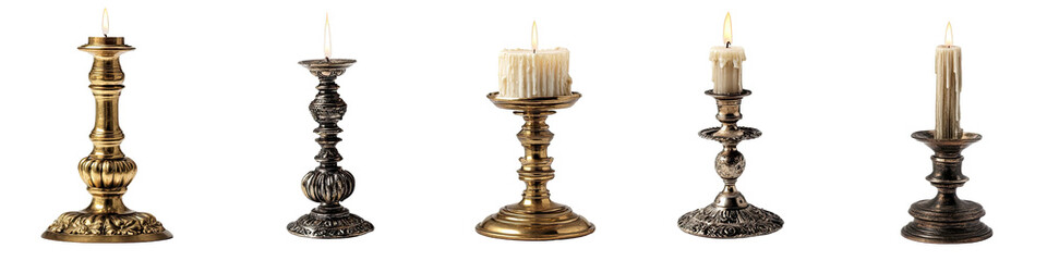 Ornate candle holders, antique style