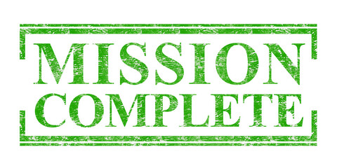 Mission Complete Stamp A green rubber stamp effect for achievement and success