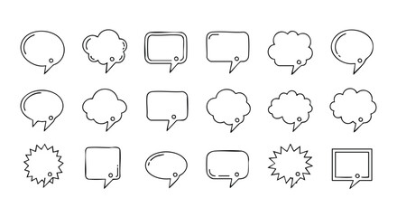 Modern speech bubble designs for communication, ideas, and dialogue in clean graphic style
