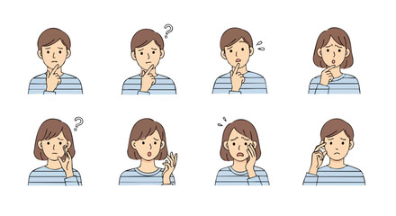 People showing different expressions of concern, uncertainty and worry while trying to find a solution