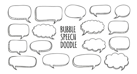 Doodle speech bubbles collection for creative communication and brainstorming ideas