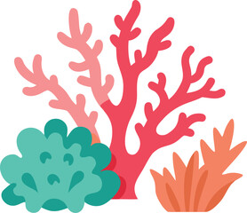 Obraz premium Vibrant coral seaweed ocean marine life vector illustration scalable eps art