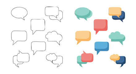 Engaging speech bubbles set for modern communication, dialogue, conversation, message, and creative expression