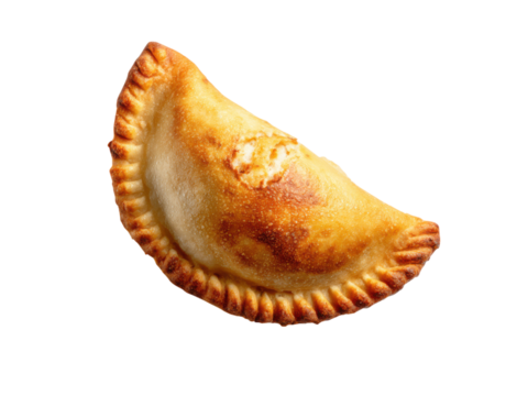 Golden baked pastry with crimped edges empanada food