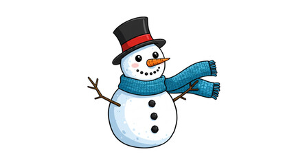 snowman with red hat and scarf