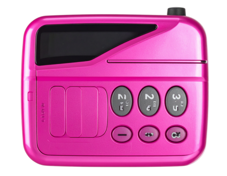 Realistic Y2K retro mobile phone in hot pink isolated on transparent background PNG