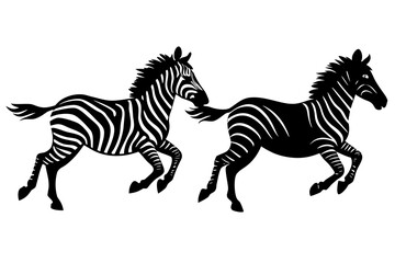 Zebra running silhouette illustration  