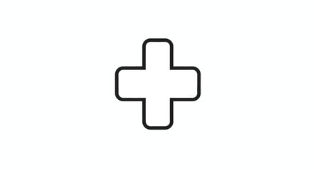 Obraz premium A simple, outlined plus sign, commonly used to represent addition or medical aid.