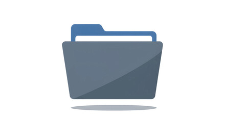Illustration of a blue and gray folder with a tab on a white background.