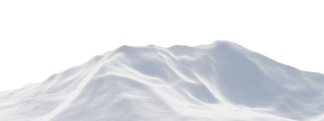3D White snowy mountain. Snow terrain