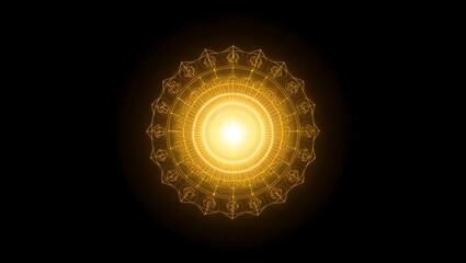 Golden Mandala Mystic Symbol Bright Light