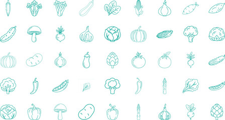 Vegetable icon set, editable icon design