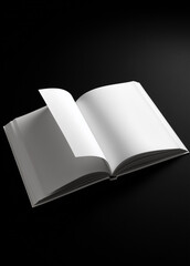 open book isolated on black