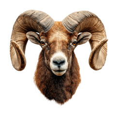 Admiring a majestic ram nature reserve animal portrait isolated on transparent background