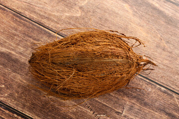Natural exotic brown hairy coconut