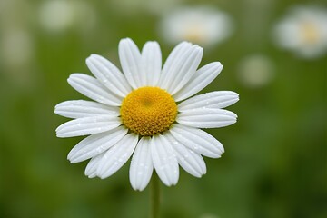 Close-up of a Dew-Covered Daisy