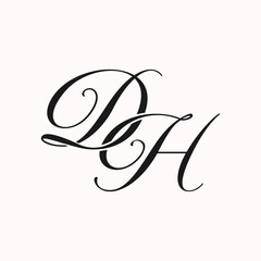 Obraz premium DH fashion luxury initial logo vector
