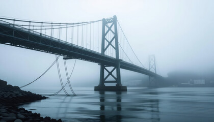 Obraz premium Fog Over Bridge