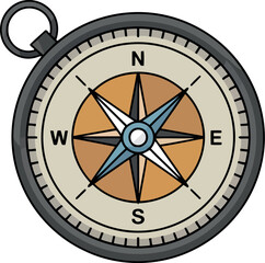 Vintage compass navigational tool explorer adventure direction guidance travel navigation discovery vector