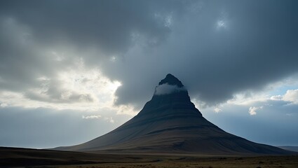 mountain and clouds