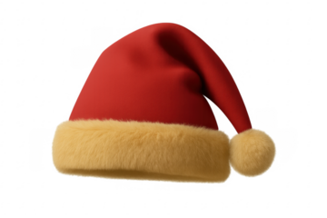 3d rendering santa claus hat floating on transparent background