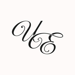 UE fashion luxury initial logo vector