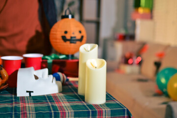 People having fun at Halloween party