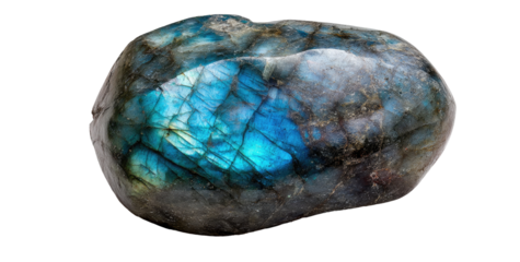 Oval, polished  rough gemstone, vibrant blue streaks