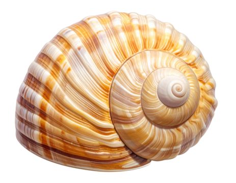 Stylized Seashell PNG Isolated on White Background - Powered by Adobe