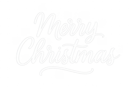 White merry christmas lettering on transparent background
