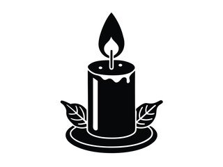 christmas party candle vector icon