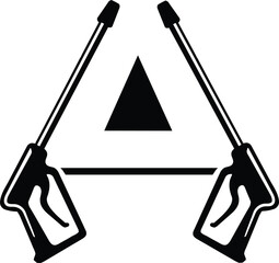 letter a with pressure washing gun
