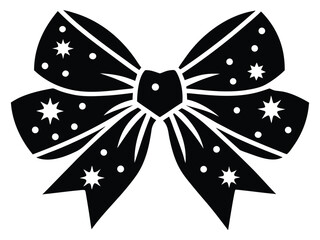 christmas snowy bow vector icon