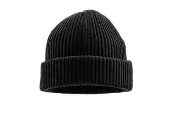 Dark ribbed knit beanie