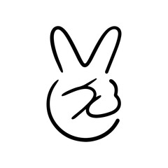 Obraz premium 【単品】ピースサインのイラスト素材 