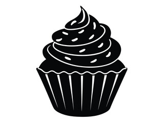 frosted cupcake vector icon
