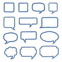 Hand drawn speech bubbles for social media conversation and creative messaging