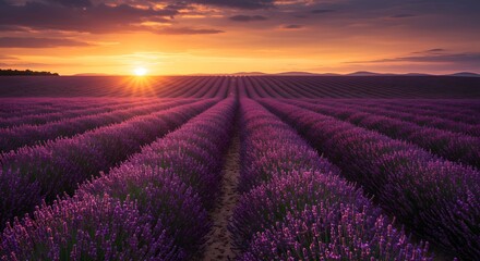 Obraz premium Majestic Cinematic Mountain Landscape at Sunset with Dramatic Clouds