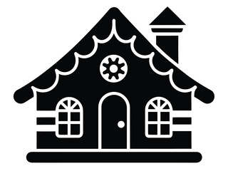 holiday gingerbread house vector icon