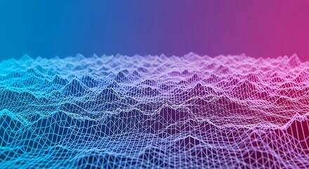 Abstract Digital Landscape with Colorful Gradient.