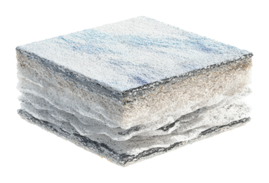 Textured layered stone material digital view abstract isolated on transparent background