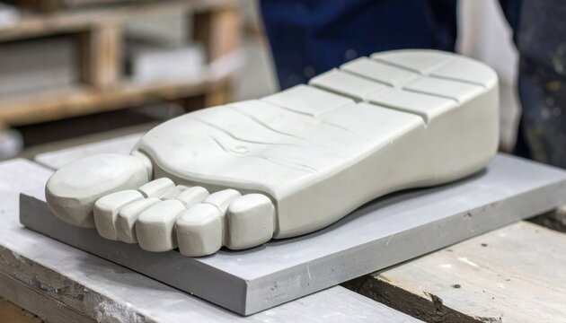 Detailed Clay Model of a Foot, Possibly for Shoe Design
