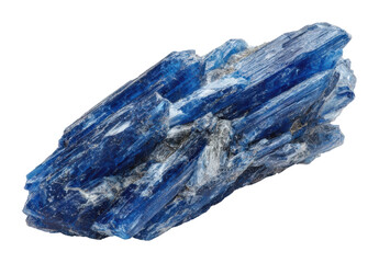 Mining blue kyanite crystals natural environment mineral isolated on transparent background