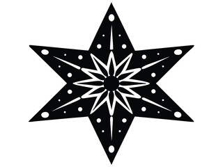 holiday snowy star ornament vector icon