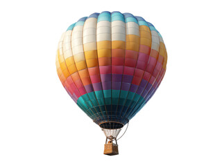 Colorful hot air balloon floating against black vibrant