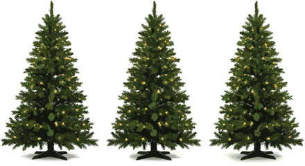 Art & IllustrationArtificial Christmas Trees with Warm LED Lights, Perfect Holiday Decoration, Indoor Festive Decor, Green Pine Tree for Home Celebration