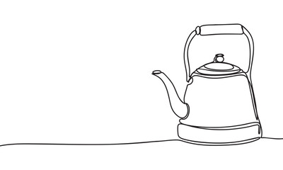 Minimalist Line Art Kettle Illustration