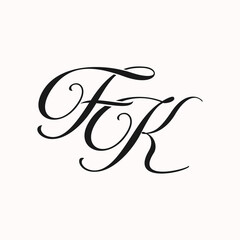 KF fashion luxury initial logo vector